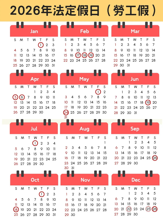 僱主、僱員必備！最新 2026勞工假期、 公眾假期一覽(附最新法定假日表)